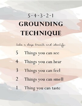 Preview of Grounding technique, anxiety handout for counselors, social workers, therapists