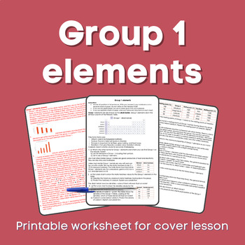 Preview of Group 1 elements Cover lesson