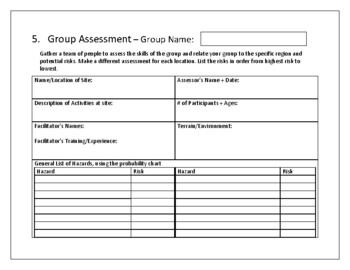 Preview of Group Assessment for Risk Management Planning