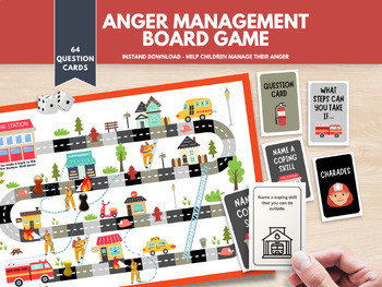 Preview of Group Counseling Anger Management Board Game for Elementary & Middle School Kids