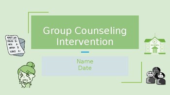 Preview of Group Counseling Intervention Data Template Powerpoint | Editable