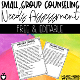 Group Counseling Needs Assessment EDITABLE form