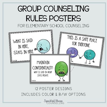Preview of Group Counseling rules posters