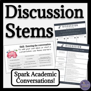 Preview of Group Discussion Questions, Sentence Starters for Academic Conversation