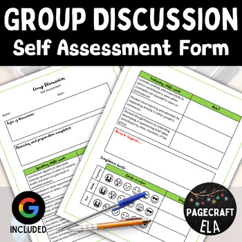 Preview of Group Discussion Self Assessment | Evaluation and Reflection | Two-sided Sheet