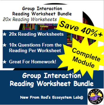 Preview of Group Interaction Module Reading Worksheet Bundle **Editable**
