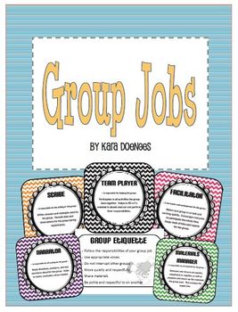 Preview of Group Jobs Signs  *FREEBIE*