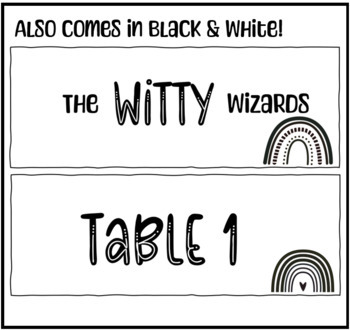 Group Names | Table Labels | Classroom Organization by The Blooming