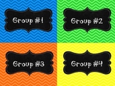 Group Number Signs (Chevron)  Back To School