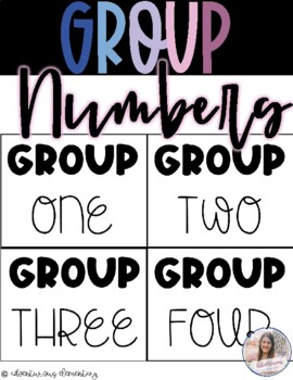 Preview of Group Numbers