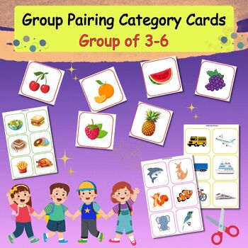 Preview of Group Pairing Category Cards - Group of 3-4 , Group matching - Small group