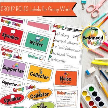 Preview of Group Roles Labels for Group Work