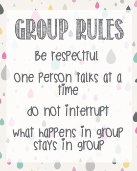 Preview of Group Rules Confidentiality School Counselor Lunch Bunch Office Therapy Respect