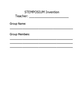 Preview of Group Science Fair (STEMPOSIUM) Invention Project Packet