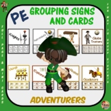 PE Grouping Signs and Cards: Adventurers