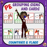 PE Grouping Signs and Cards: Countries and Flags