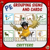 PE Grouping Signs and Cards: Critters
