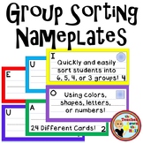 Group Sorting Nameplates - 4 different ways to sort!