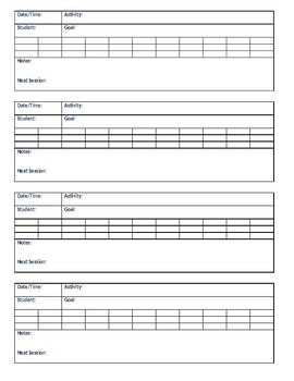 Group Speech Therapy Data Tracker (for groups of 2, 3, and 4) by ...