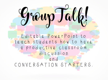 Preview of Group Talk: What it Looks Like, Sounds Like, and Conversation Starters