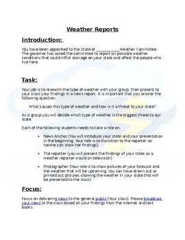 Preview of Group Weather Reports and Presentations