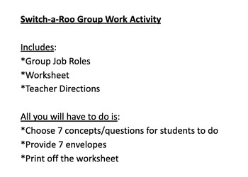 Preview of Group Work Activity, "Switch-a-Roo", that is applicable to ANY content area