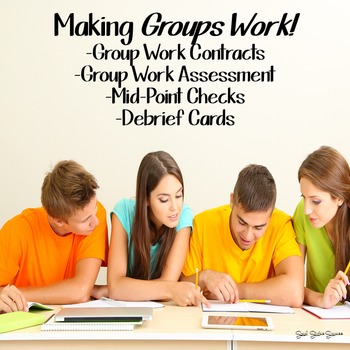 Preview of Group Work Contract and Debrief Cards Activity