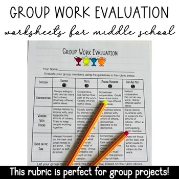 Preview of Group Work Evaluation Rubric