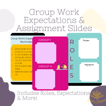 Preview of Group Work Expectations | Google Slides Group Assignments | Group Roles Slides