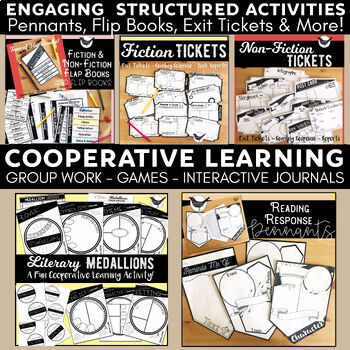 Preview of Group Work & Interactive Notebook BUNDLE: Exit Tickets, Reading Response Project