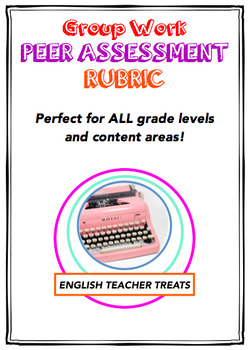Preview of Group Work Peer Assessment Rubric - ALL GRADE LEVELS AND CONTENT AREAS!