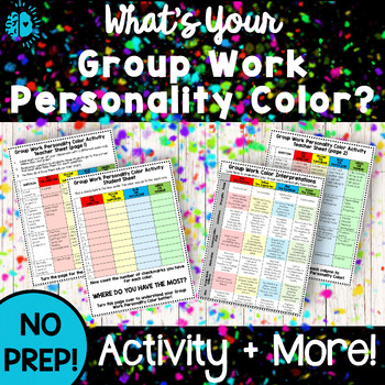 Preview of Group Work Personality Activity Inventory| Get to Know You Quiz | Back to School