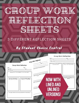 Preview of Group Work Reflection Sheets