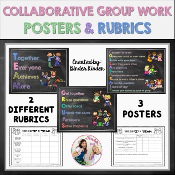 Preview of Group Work Rubrics & Posters {Chalkboard}