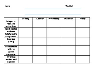 Group Work Self Assessment Weekly By Marlyn Childers Tpt