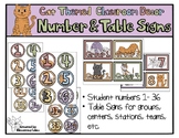Group and Student number signs - Cat Theme Classroom Decor
