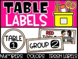 Group and Table Labels, Table Points, Trash Labels - Light