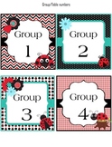 Group/Table number labels (classroom decoration) LadybugTheme