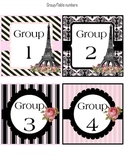 Group/Table number labels (classroom decoration) Paris Theme