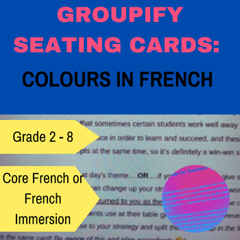 Preview of Groupify: French Colours Seating Cards