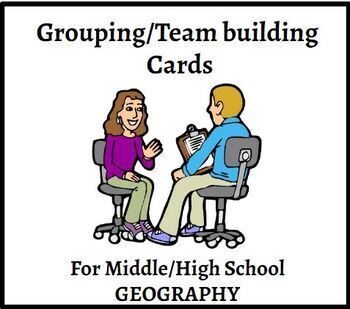Preview of Grouping Cards/Chat Prompts-for Middle/High School (GEOGRAPHY)