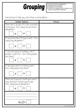 grouping multiplication worksheets grade 1 by mrs strawberry tpt