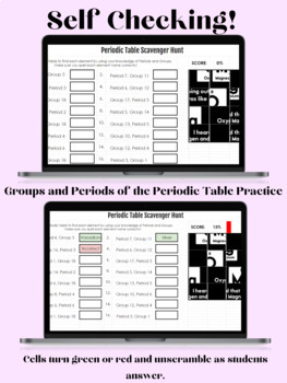 Preview of Groups and Periods of the Periodic Table Self Checking Activity 