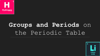 Preview of Groups and Periods on the Periodic Table