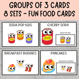 Groups of 3 Pairing Cards, Classroom Management, Food Pair