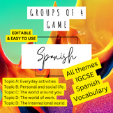 Groups of 4 Game - IGCSE Spanish vocabulary Connections NY