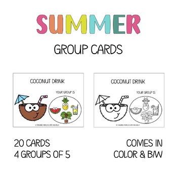 Preview of Groups of 5 | PPC:  SUMMER