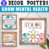 Grow Slow Mental Health Posters Growth Mindset Affirmation