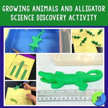 Pictures of using the Growing Alligator science journal with kids.