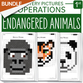 Growing BUNDLE Endangered Animals Mystery Pictures Grade 1
